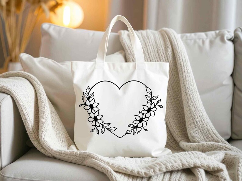 Floral Heart Wreath SVG: Flower Heart Cut File (digital Download) - Etsy