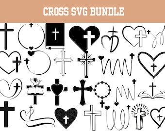 Christian Cross SVG Bundle: Faith, Jesus, Religious Designs (Digital Download File)