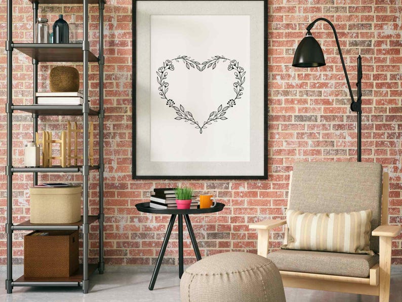 Floral Heart Wreath SVG: Flower Heart Cut File (digital Download) - Etsy