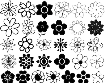 Floral SVG Bundle, Flower Cut Files for Cricut (Digital Download)