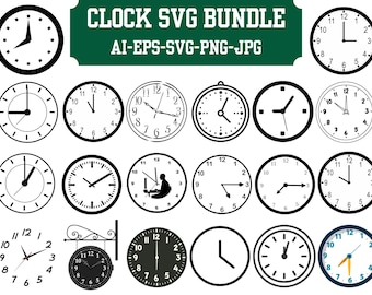 Clock Face SVG Bundle: Numbers, Clipart, Template (Digital Download)