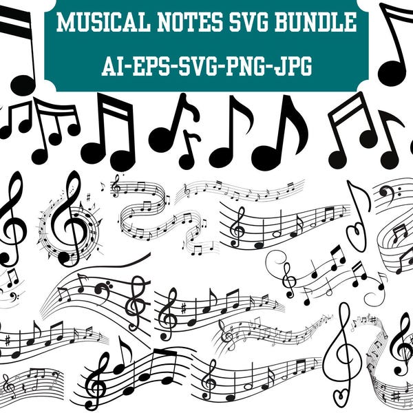 Music Notes Rythm Svg Music Notes Svg - Etsy