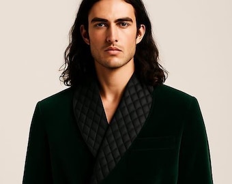 Emerald Green Velvet Tuxedo Jacket: Shawl Lapel, Slim Fit