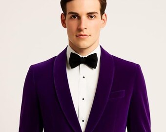 Chaqueta de esmoquin de terciopelo verde: Blazer entallado con solapa chal