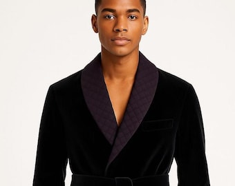 Men's Black Velvet Tuxedo Jacket: Slim Fit Shawl Lapel Blazer