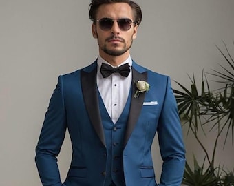 Royal Blue Tuxedo: Men's 3-piece Formal Suit - Etsy