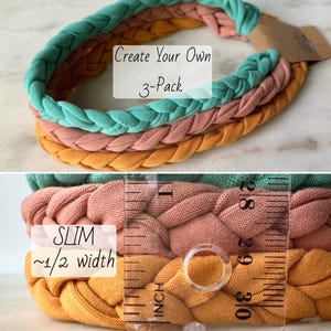 SLIM Braided Headband, Stretchy Braid Headband, Workout Headband, Headband Braid, Women&#39;s Headband, Braided Hairband, Spring Headband