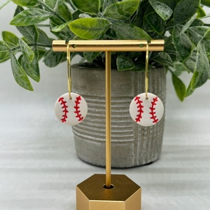 Baseball Hoop Earrings: Hypoallergenic, Lightweight - [Gold or Silver]