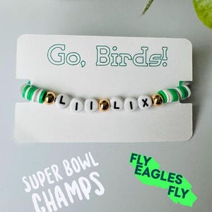 Eagles Superbowl Bracelet, Football Bracelet, Kelly Green Bracelets, Go Birds, Fly Eagles Fly, Eagles Heishi Bracelets