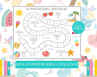 Kid Summer Reading Challenge, Summer Reading Challenge PDF, Book Challenge, Downloadable Reading Log, Kid Summer Reading, Summer Reading Log