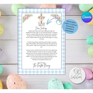EDITABLE Christian Easter Bunny Letter, Letter From the Easter Bunny, Easter Basket Letter, Easter Letter, Personalized Easter Bunny Letter