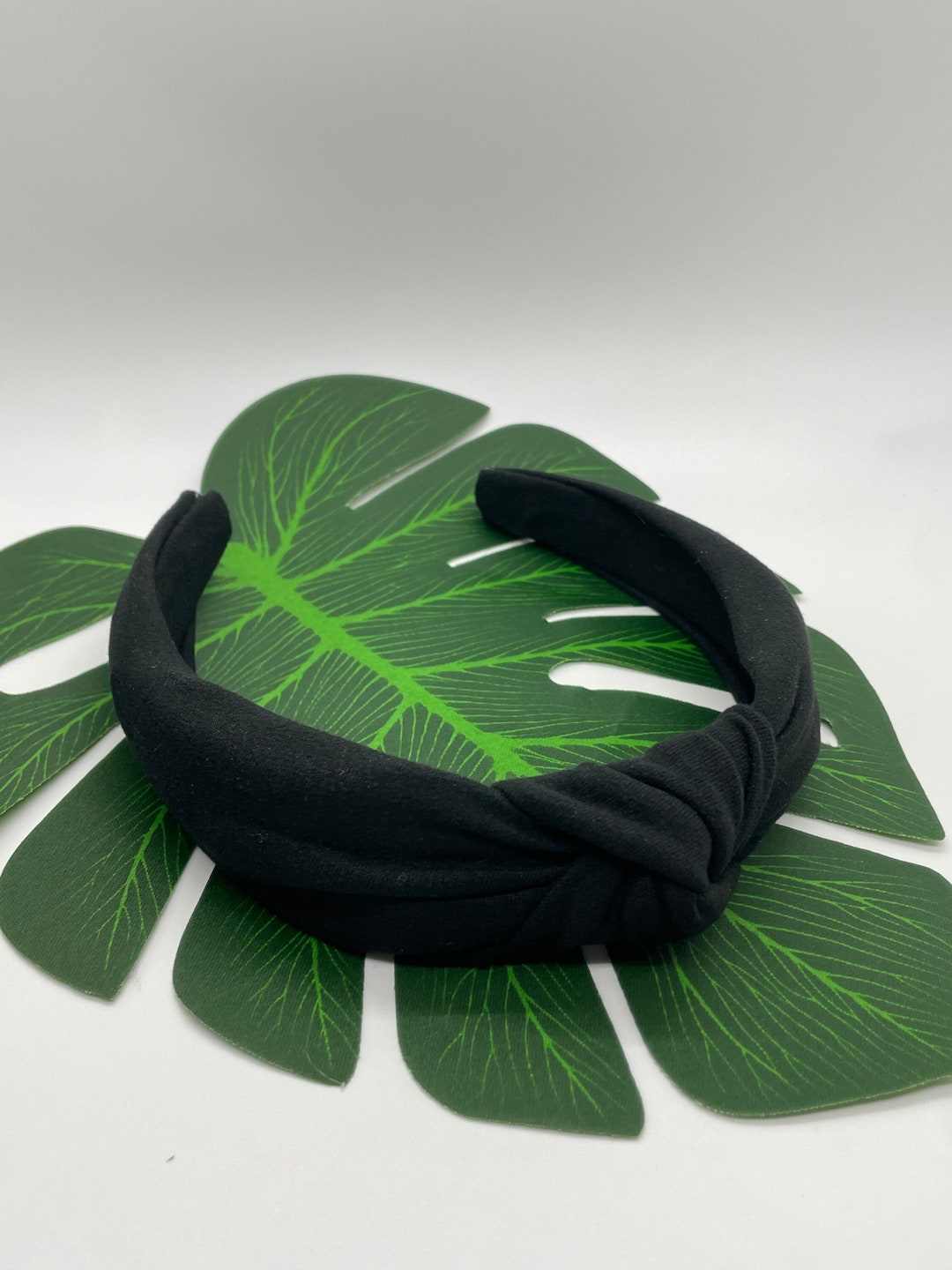 Solid Black Top Knot Headband, No Headache Knotted Headbands, Animal