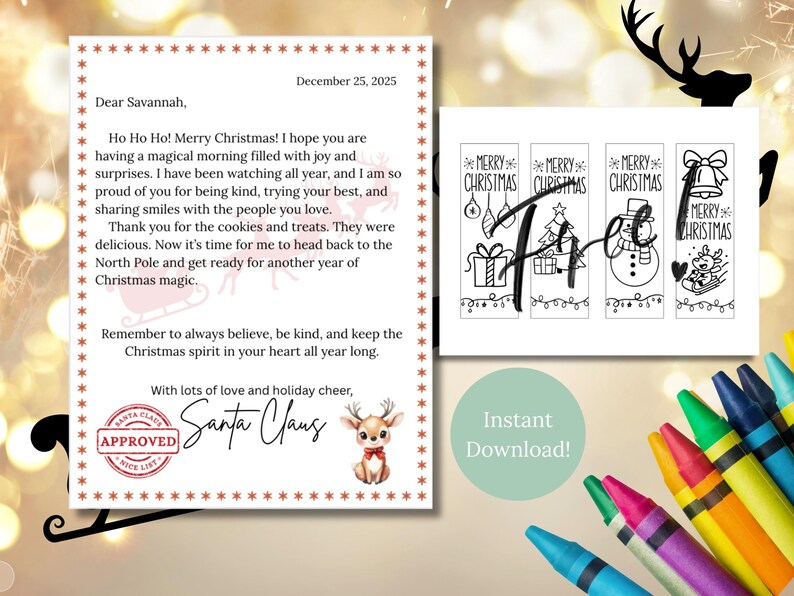 Editable Letter From Santa, Christmas Morning Tradition, Christmas