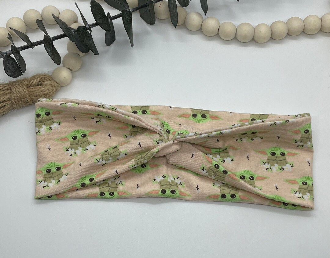 Baby Yoda Kid Headband, Simple Twist Kid Headband, Baby Yoda Girl