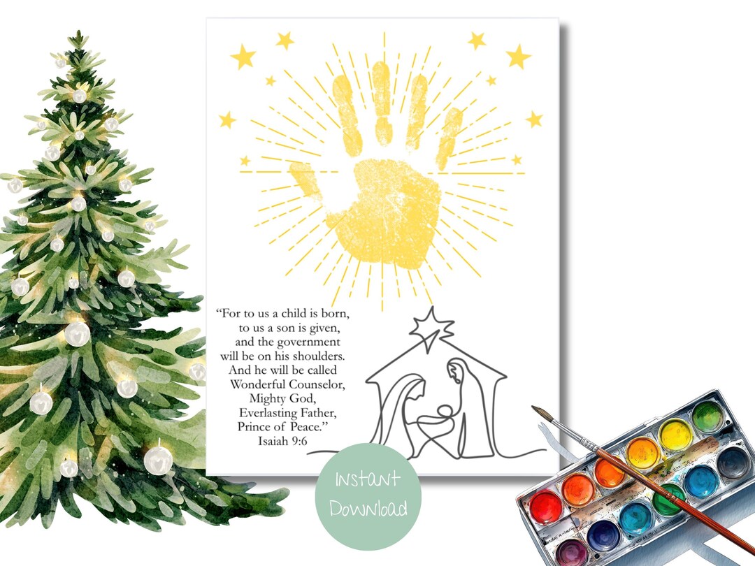 Christmas Nativity Handprint Craft, Kids Keepsake (digital Download) - Etsy