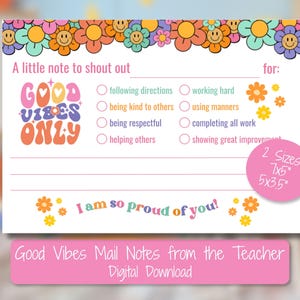 Teacher Good News Mail Printable | Positive Behavior Notes | Classroom Reward System | Teacher Parent Communication Printable