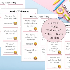 Printable Lunchbox Notes for Kids: 220+ Lunch Messages, Lunch Joke Notes, Kid Lunch Notes, Love Notes for Lunchbox (PDF Download) image 5