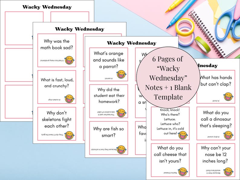 Printable Lunchbox Notes for Kids: 220+ Lunch Messages, Lunch Joke Notes, Kid Lunch Notes, Love Notes for Lunchbox (PDF Download) image 5
