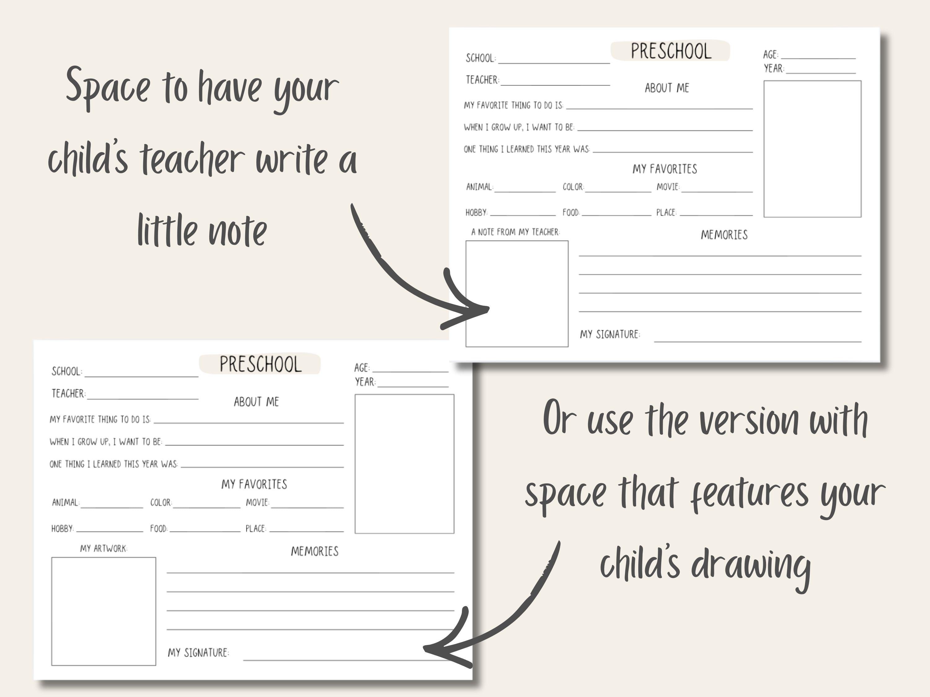 School Memory Box Templates | Milestone Tote Templates | School Years ...