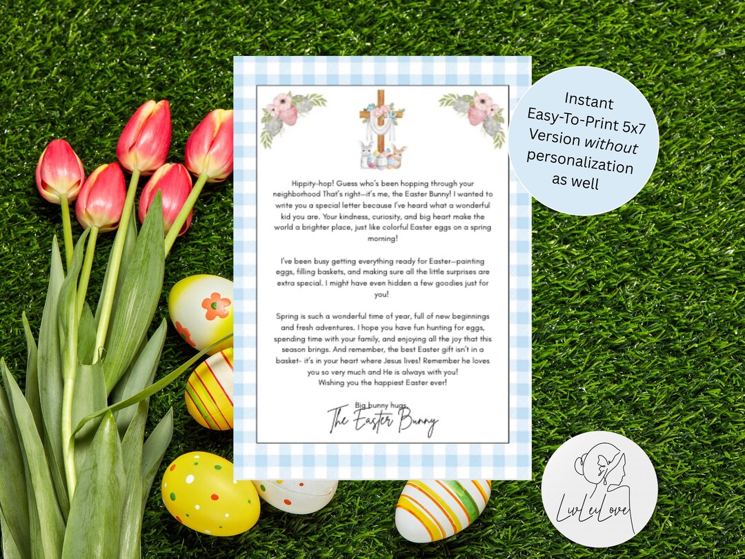 Editable Christian Easter Bunny Letter (digital Download) - Etsy