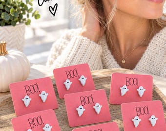 Mini Ghost Studs: Hypoallergenic Halloween Earrings