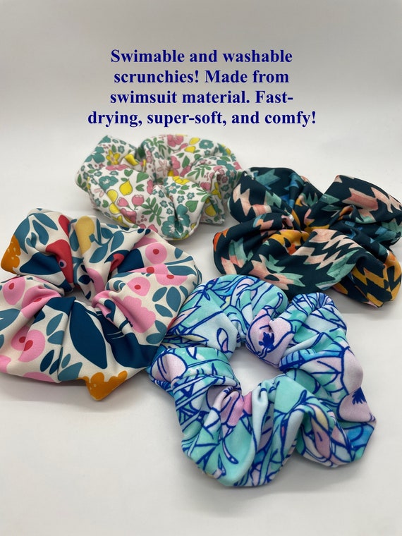 SWIM Scrunchies, Summer Scrunchies, Floral Scrunchies, Scrunchies for Swimming