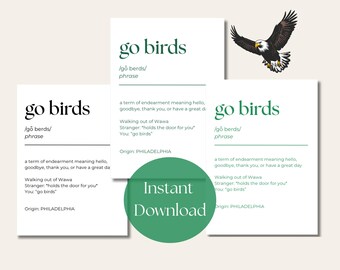 Go Birds Wall Art, Go Birds Digital Prints, Philly Artwork, Philadelphia Sports, Go Birds