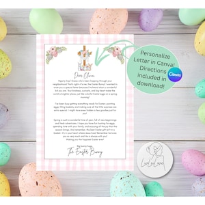 EDITABLE Christian Easter Bunny Letter, Letter From the Easter Bunny, Easter Basket Letter, Easter Letter, Personalized Easter Bunny Letter