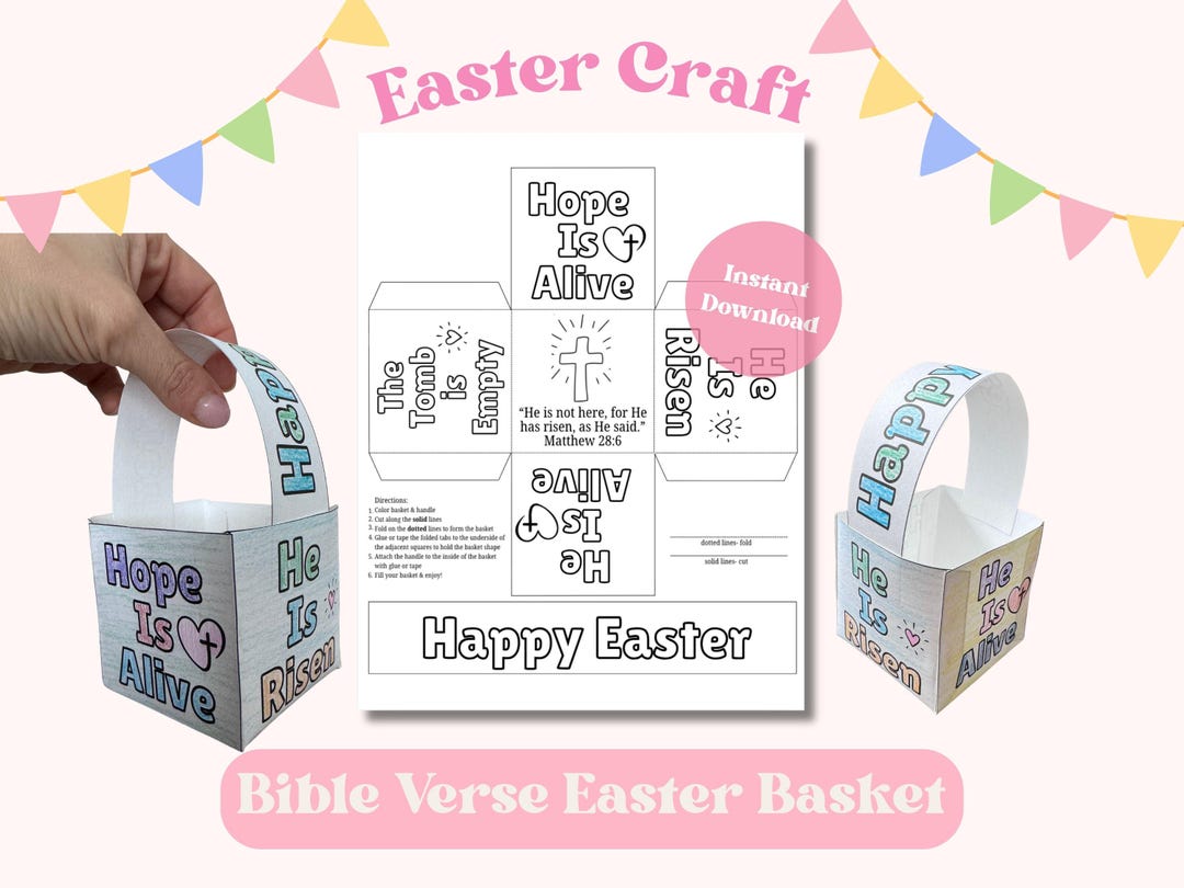 Christian Easter Basket Craft Printable | Kids Ministry Easter Activity ...