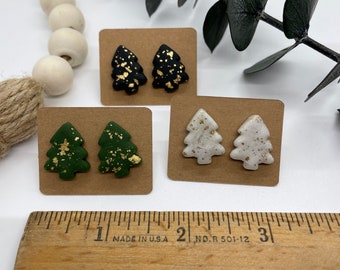 Glitter Christmas Tree Earrings