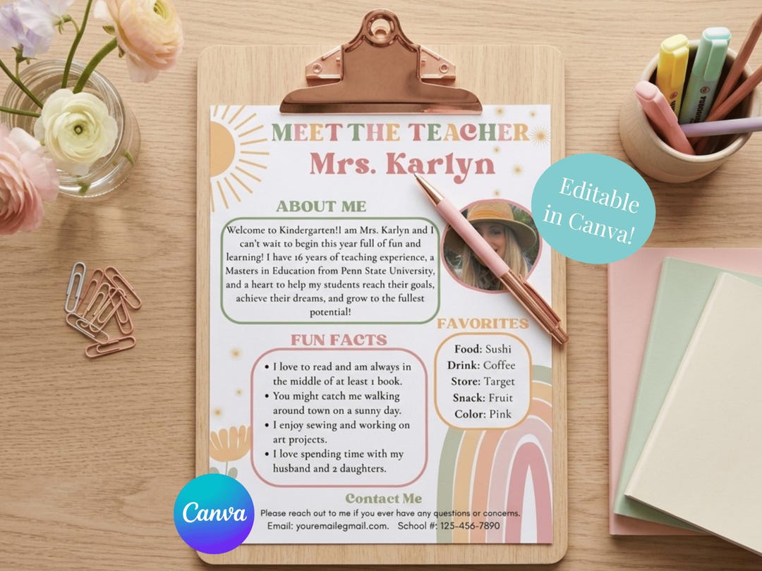 Editable Boho Meet the Teacher Template: Back to School Introduction ...