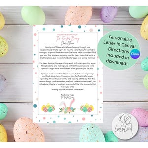 EDITABLE Easter Bunny Letter, Letter From the Easter Bunny, Easter Basket Letter, Easter Letter, Personalized Easter Bunny Letter