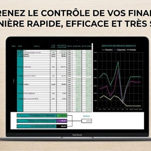 Vereenvoudigd maandelijks gezinsbudgetbeheer: automatisch Franstalig Excel-spreadsheet, eenvoudige berekeningen, financiële tracker, financieel dashboard