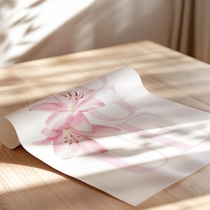 Pink Lily Vogue Print | Trendy Fashion Girl Wall Art | College Dorm Decor image 5