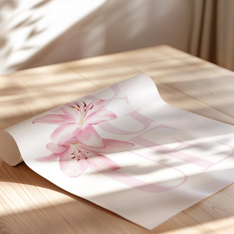 Pink Lily Vogue Print | Trendy Fashion Girl Wall Art | College Dorm Decor image 5
