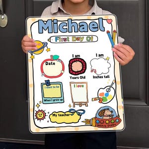 Back to School Exclusive Custom Acrylic First Day Sign Recordable Writing Board Photo Prop Milestone Plaque