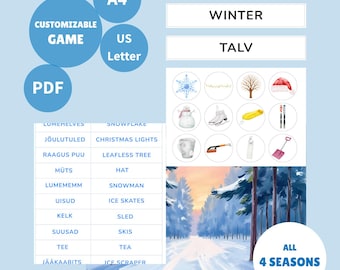 Jeu de tri des saisons (EST/ENG) - Enseignement de l'estonien à la maison (PDF)