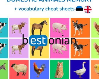 Jeu de mémoire bilingue sur les animaux domestiques « Kodulomade memoriin » PDF (estonien/anglais)