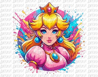 Princess Peach Png, Super Mario Png, Mario and Friends Png, Mario Kart Png, Mario Digital File