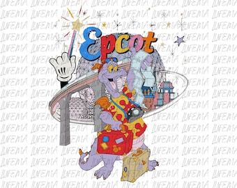 Figment Epcot World Tour Png, Purple Dragon PNG, Figment Epcot PNG, Disney Figment Png
