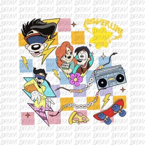 Powerline Max and Roxanne PNG, Max Powerline World Tour PNG, Goofy Movie Characters PNG, Powerline Max Png, Goofy Movie Png