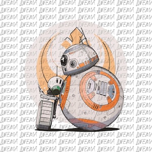 May include: Illustration of a BB-8 droid from Star Wars, featuring a white and orange color scheme. The droid is set against a white background with the word "LIFEMA" repeated in a pattern.