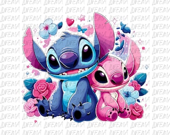 Stitch and Angel PNG, Disney Stitch PNG, Stitch and Lilo Png
