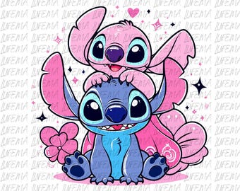 Stitch and Angel PNG, Disney Stitch PNG, Stitch and Lilo Png