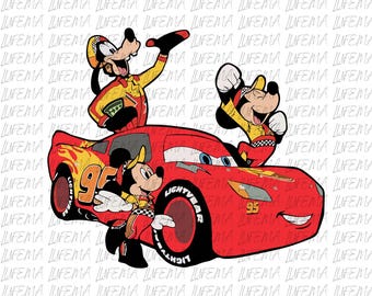 Disney Lightning McQueen PNG, McQueen et ses amis PNG, Mickey et ses amis voitures PNG, voitures Disney personnages Png