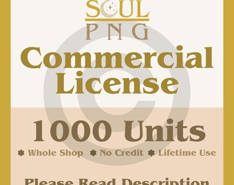 Commercial License Whole Shop, All PNG Designs, Lifetime Use, No Credit Required, MiddleSoulPNG's Commercial License (Digital Download)