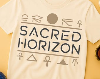 Sacred Horizon Shirt Design PNG, Ancient Egyptian Minimalist T-Shirt Sublimation File