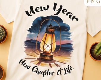 New Year New Chapter of Life PNG – Versatile Middle Eastern Watercolor Digital Design | Sublimation, Printable Art, Instant Download