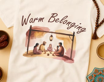 Warm Belonging PNG Shirt Design, Middle Eastern Family Culture Art, Arabic Hospitality Scene, Cultural Heritage Sublimation File