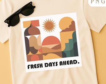 Fresh Days Ahead PNG – Middle Eastern Sublimation Design, Modern Geometric Art | Sublimation, Printable Decor, Instant Download